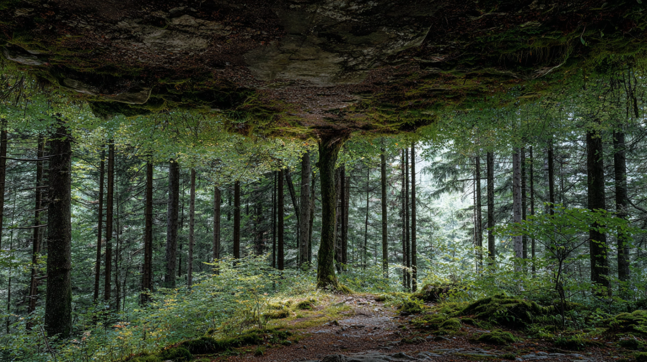 Inverted forest landscape
