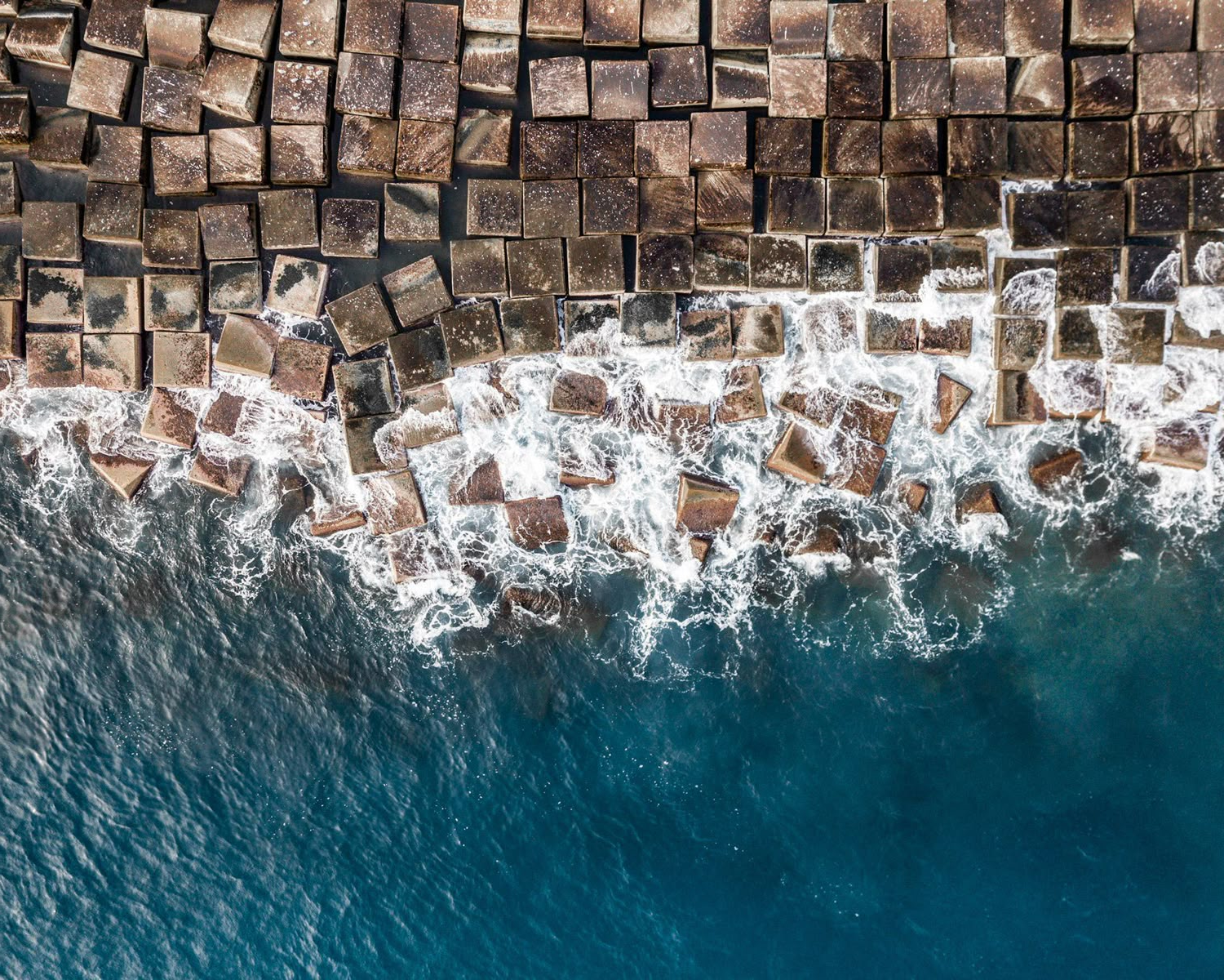 Aerial sea and rocks