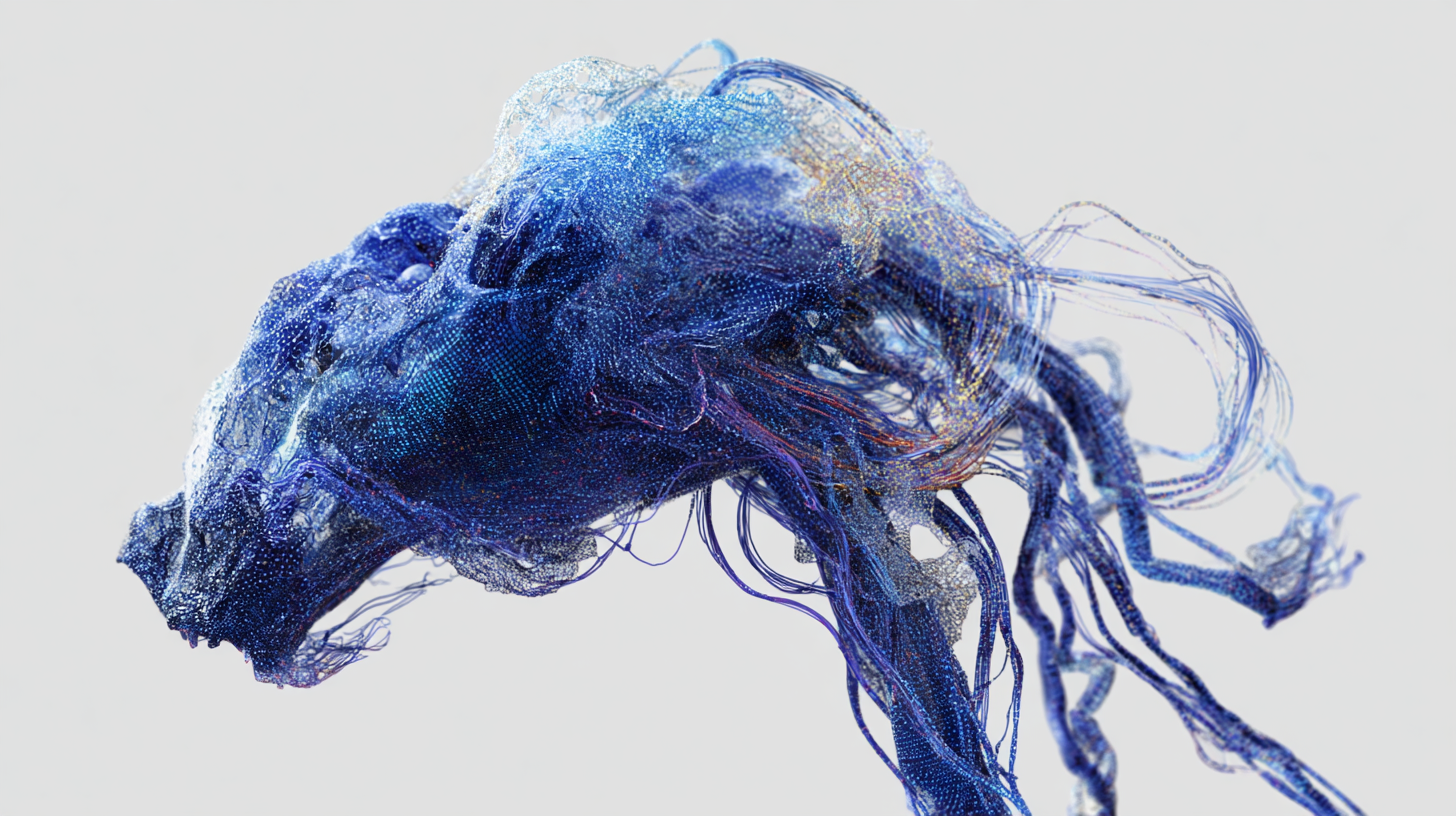 Blue flowing creature